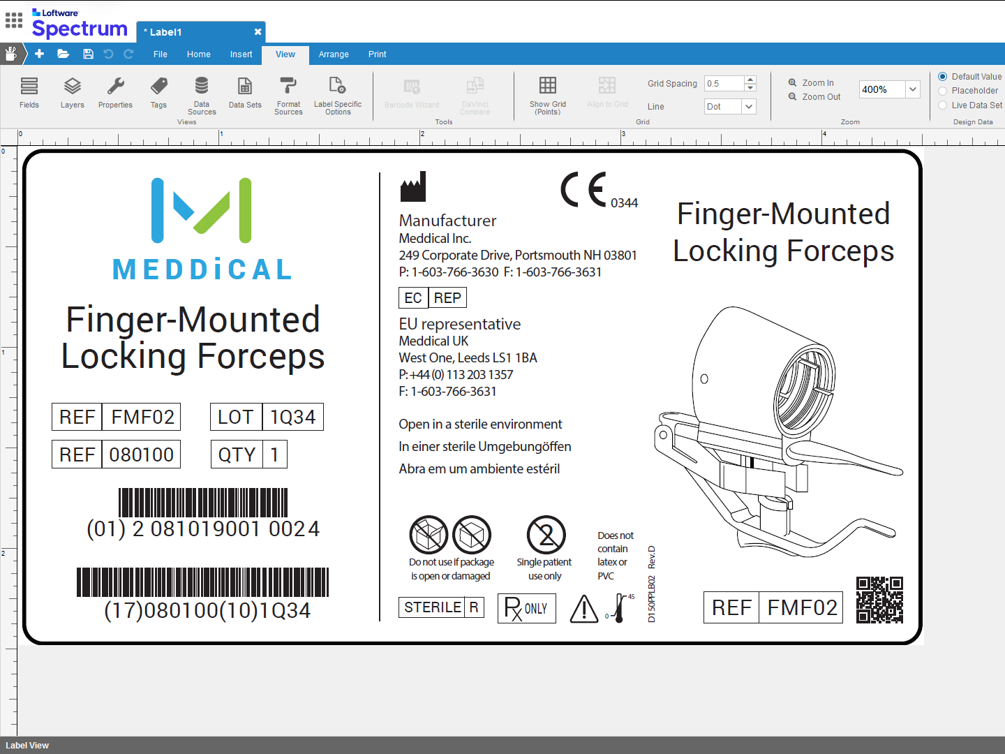 Spectrum-label-design-screen